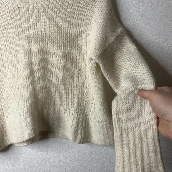 ME+EM Women's Jumper S White Cashmere with Silk Round Neck Pullover - Picture 4 of 12